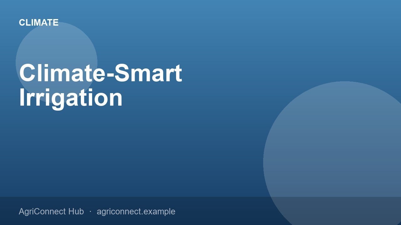 Climate-Smart Irrigation