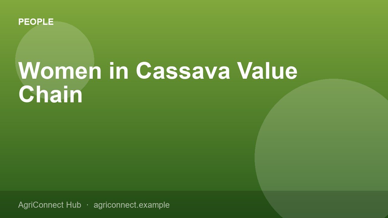 Women in Cassava Value Chain