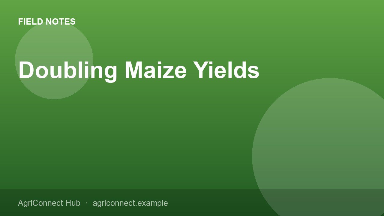 Doubling Maize Yields